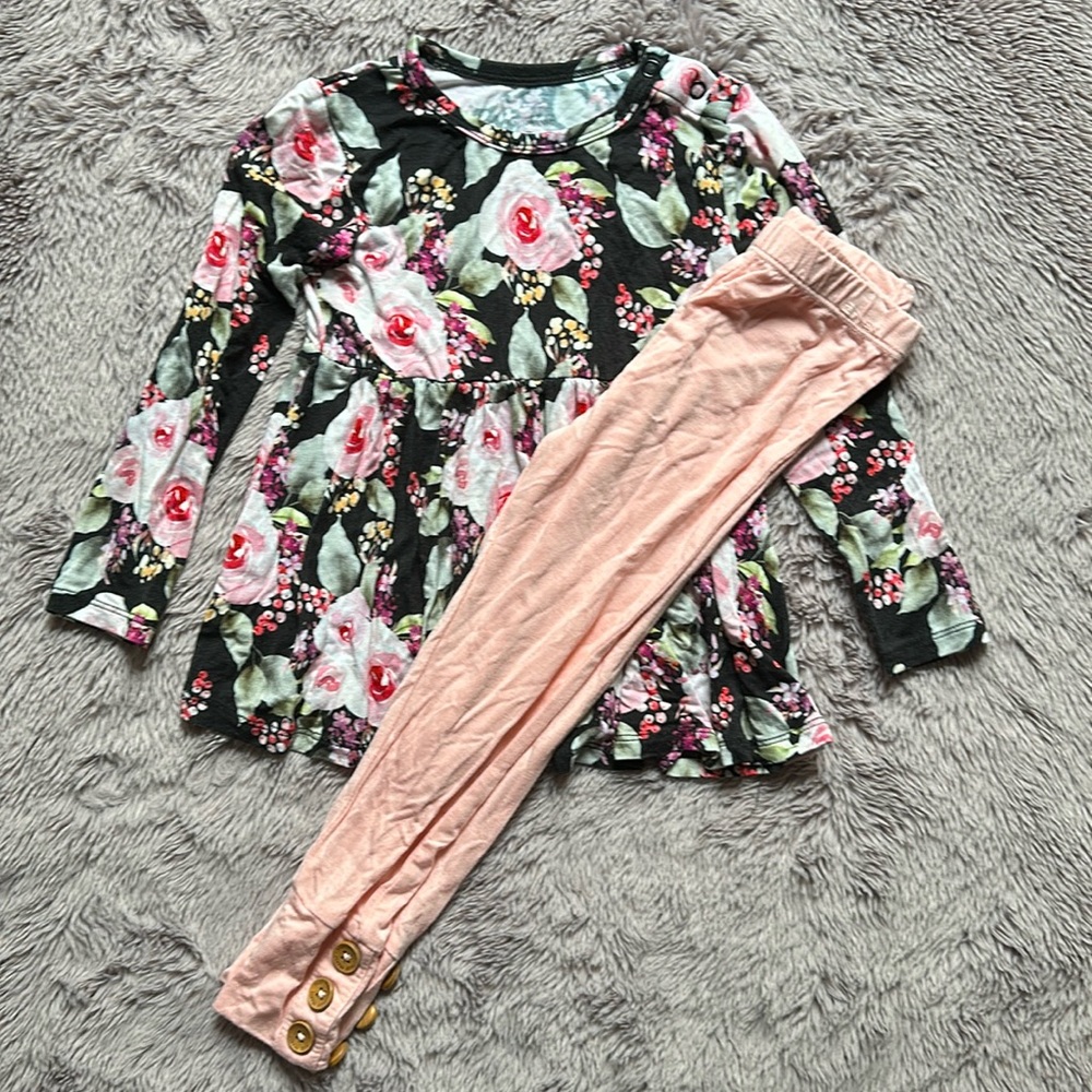 Posh Peanut Milana Peplum Legging Set Girls Size 2T